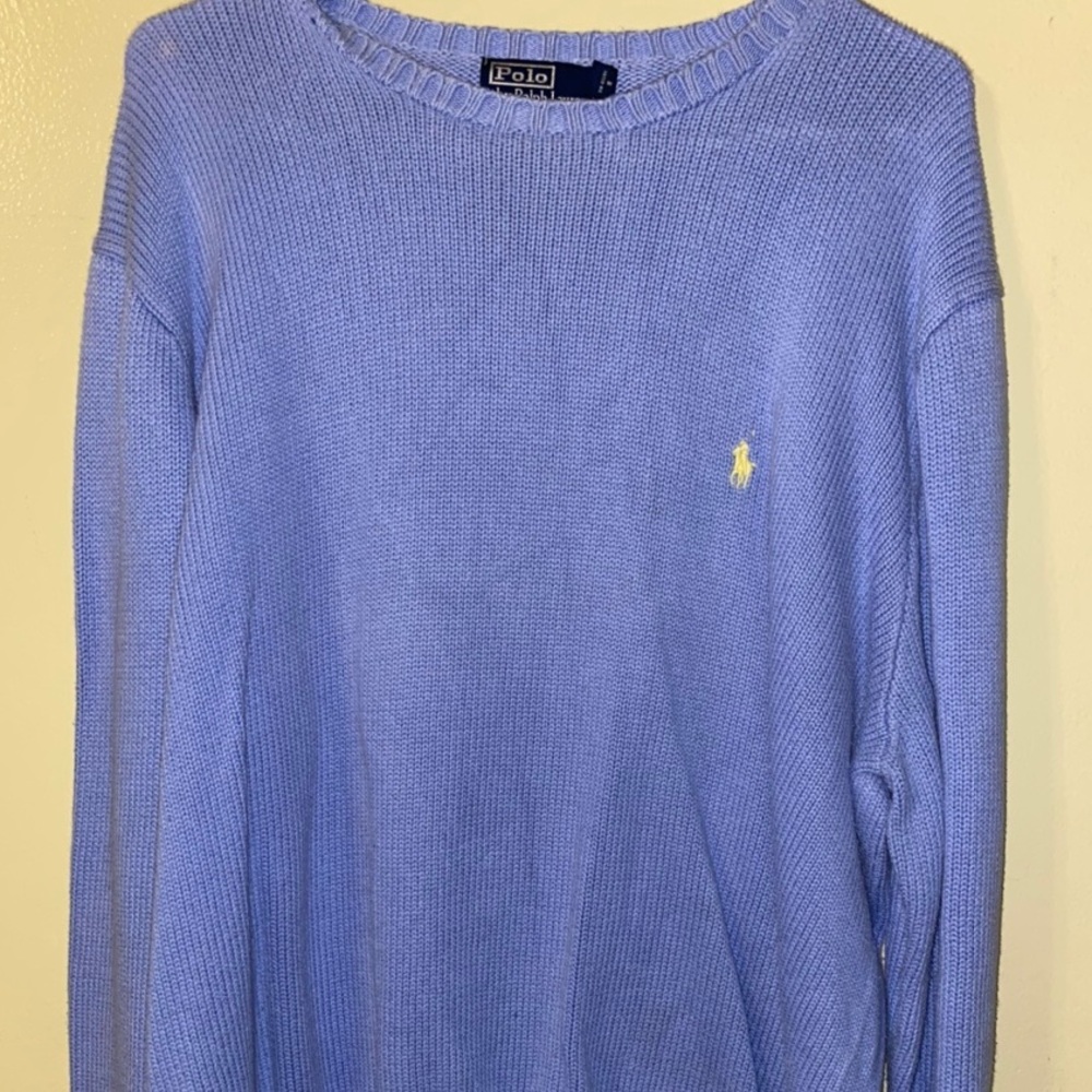 periwinkle knit polo sweater